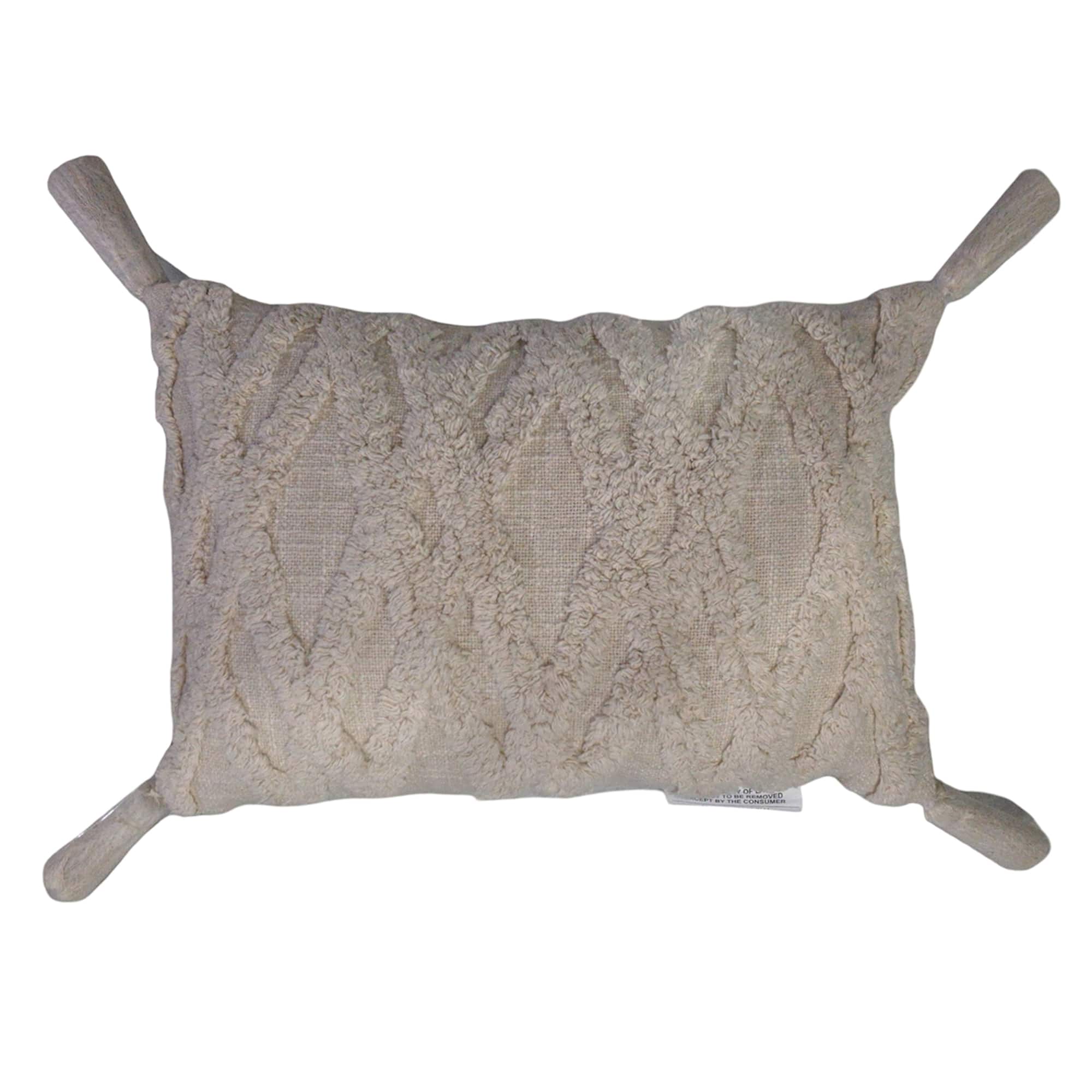 12" x 18" Ivory Tufted Throw Pillow by Ashland®